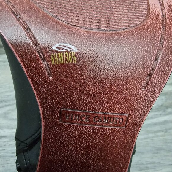 Vince Camuto Franell Leather Black Western Bootie Heel Boot - Picture 14 of 16